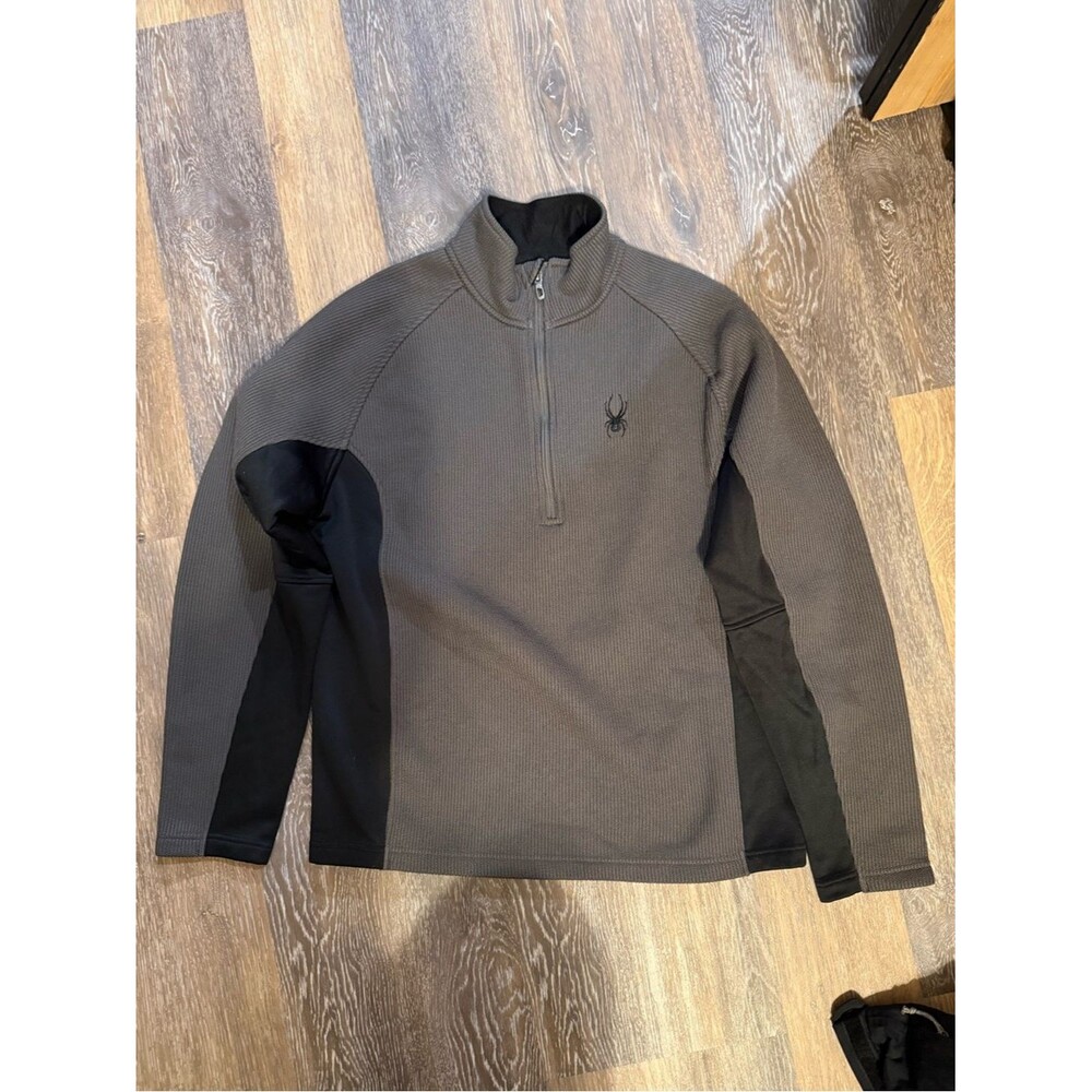 Spyder Charcoal and Black Quarter-Zip Pullover